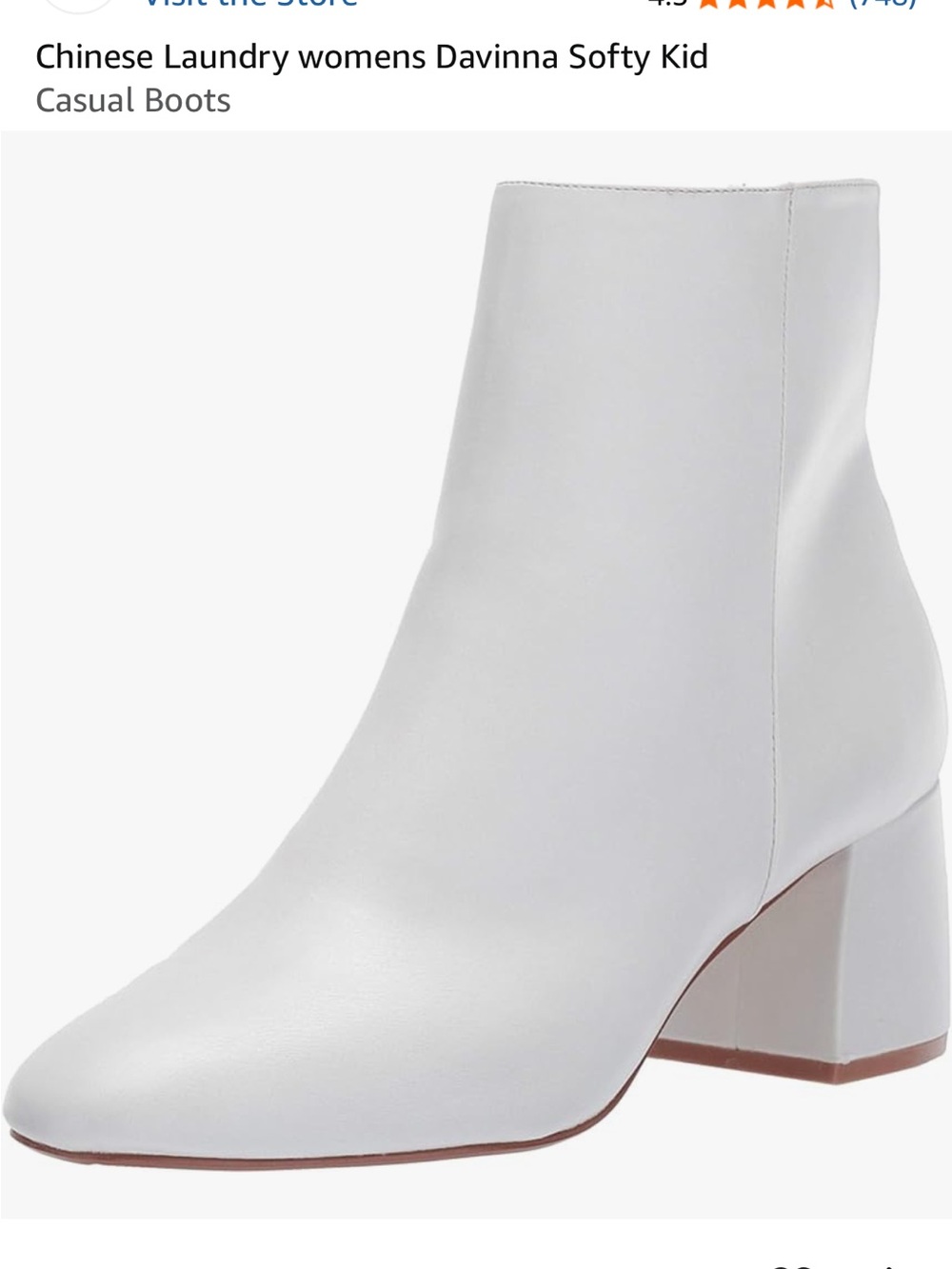 Chinese Laundry White Block Heel Ankle Boots Size 8